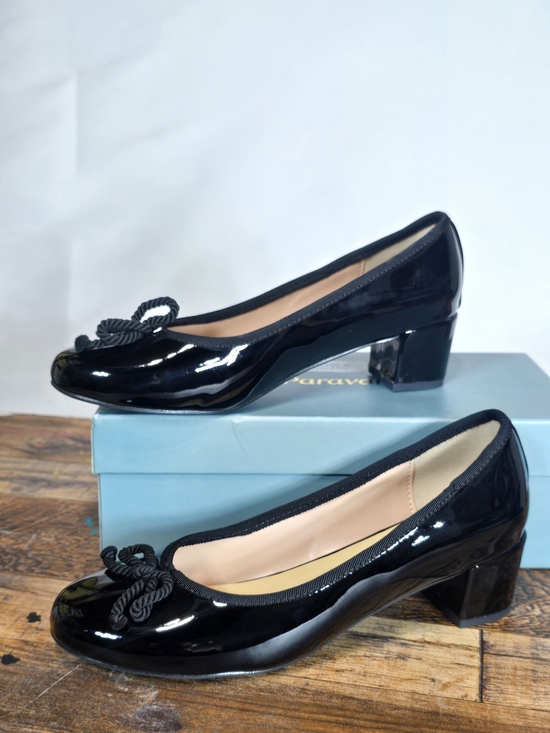 C.Paravano Shoes - C. Paravano Bow knotted Ballet Block Heels Lacy Size 8